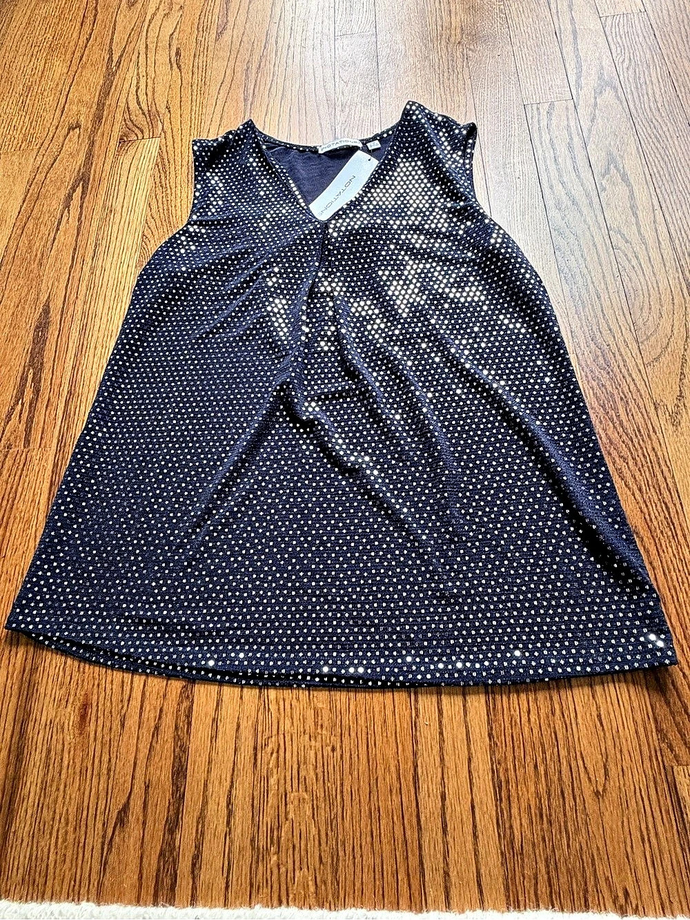 Notations Sequin Tank Top in Blue Size Medium NWT
